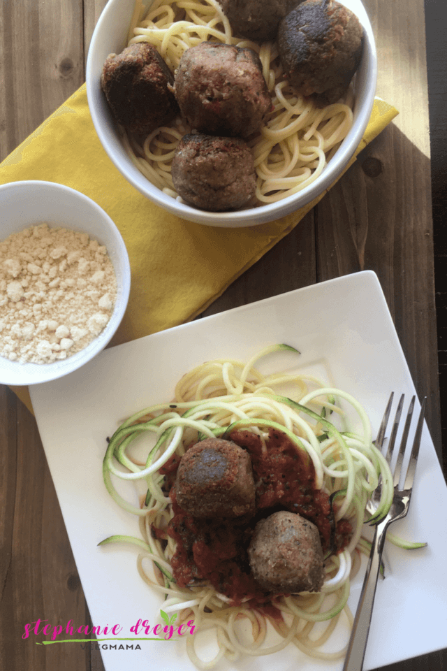 These Lentil Walnut "Meatballs" are a delicious plant-based alternative for topping spaghetti and/or vegetable noodles. Top them with my easy marinara.